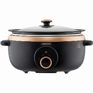 35L Black and Gold Matte Slow Cooker With 3 Heat Settings
