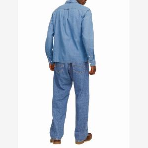 JackJones camicia uomo in denim lavaggio blu