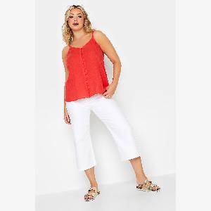 Débardeur Rouge Volanté à Boutons Yours pour Femmes 80 360