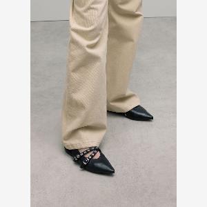 17 Rabatt auf schwarze LederSlingbackSchuhe mit Riemchen