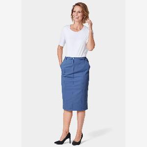 Sportlich eleganter Satinrock  blau  Gr 20 von Goldner Fashion