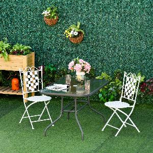 38 Rabatt auf Outsunny GartenBistrotisch mit Glasplatte und Schirmloch 140x80cm