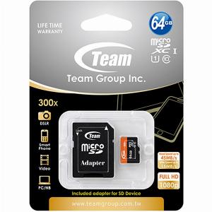 Team 64GB Micro SDXC UHS1 Class 10 Card with Adapter was 1152 now 1047