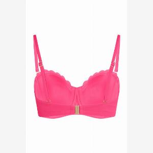 Hunkemöller Scallop Padded Strapless Underwired Bikini Top Cup E  Pink