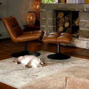 Enjoy 11 Off Vintage Brown Leather Swivel Lounge Chair with Footstool