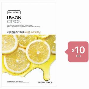 THE FACE SHOP  Maschera Viso Real Nature al Limone  Set da 10 pezzi 459