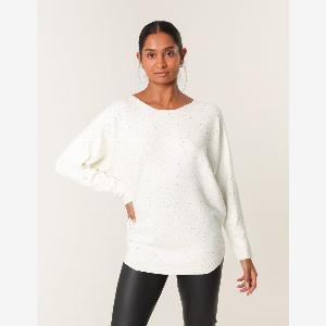 Get 50 Discount Ivory Jumper with Silver Rhinestones  Sizes SM