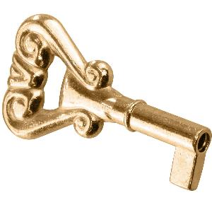 Siso Möbelschlüssel BRAHMS aus Metall Schaftlänge 18 mm vermessingt ABVERKAUF