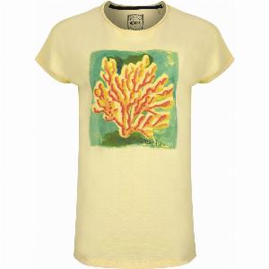 Weird Fish Coral Collage Organic Cotton Front Print TShirt Sunshine Yellow Size 12