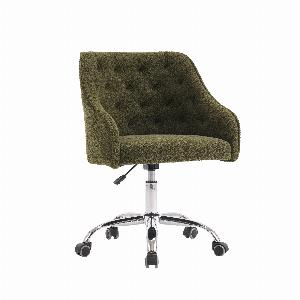 Fauteuil relax but Fauteuils confort en velours Teddy chaise pivotante réglable à 360 hauteur réglable Vert   Aosom France