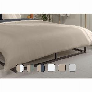 Housse de couette 100 Percale de coton 240x220 Réversible  Blanc  Beige