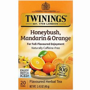 Twinings Flavored Herbal Tea Honeybush Mandarin  Orange Caffeine Free 20 Tea Bags 141 oz 40 g