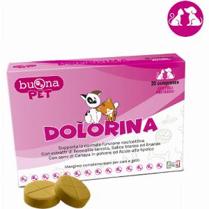Buona Pet Dolorina Compresse Masticabili per Cani e Gatti  20 compresse  1 ORDINE scegli lo sconto BZR5  BZR20  200 punti fedeltà  Integratori per cani