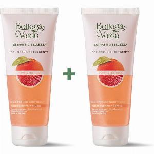 Bottega Verde Offerta 2 pezzi Estratti di bellezza  Gel scrub detergente  Pompelmo Rosa  ideale per uso quotidiano  pelli da normali a grasse