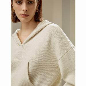 LILYSILK Felpa Con Il Cappuccio Tasca A Cangurolana E Cashmere Lana E Cashmere Sito Ufficiale Ecologico E Non Tossico Bianco S