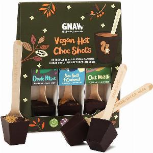 Gnaw Vegan Hot Chocolate Shots Gift Set Dark Mint  Sea Salt and Caramel  and Oat Milk