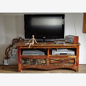 Meuble TV 121x45 Bois de récupération laqué Multicolore NATURE OF SPIRIT 114