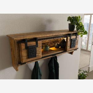 Étagère murale en bois de Manguier  Bois de récupération 115x30x45 naturel laqué RAILWAY LUX 150