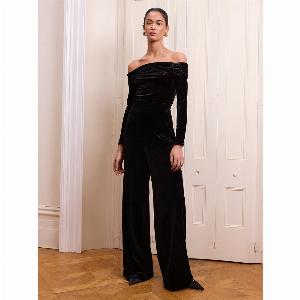 Enjoy 30 Discount on Black Livia Velvet Trousers