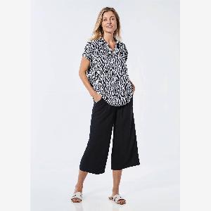 Druckbluse  schwarz  weiß  gemustert  Gr 19 von Goldner Fashion