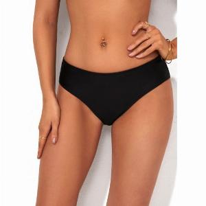 ROTITA Black Low Waist Bikini Bottom for Women