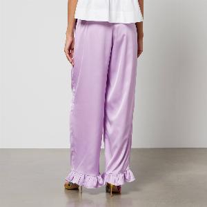 Crās Hunter RuffleTrimmed Satin Trousers  EU 38UK 10