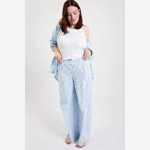 Chicory striped wovencotton pyjama trousers  Blue Stripe