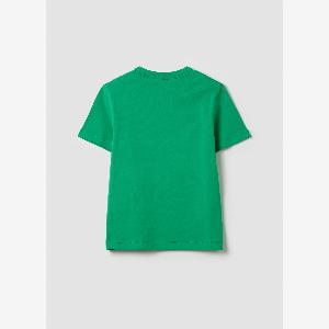 OVS Solid Colour Tshirt In Organic Cotton Junge Blattgrün Größe 56