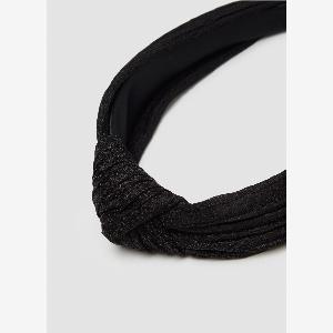 Cerchietto nero da donna con texture arricciata taglia unica  50