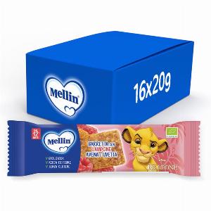 Barrette Disney The Lion King al Lampone 16x20g  Mellin Confezione di 16 barrette per bambini dai 12 mesi in su