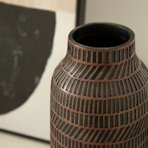 Vase résine marron grand Black