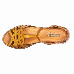 Pikolinos Talavera Leather Womens Flats Sandals  Honey  SizeUK 665