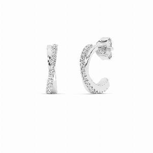 Gia Sterling Silver Dainty Lab Grown Diamond Huggie Earrings  Sterling Silver 15 ct tw