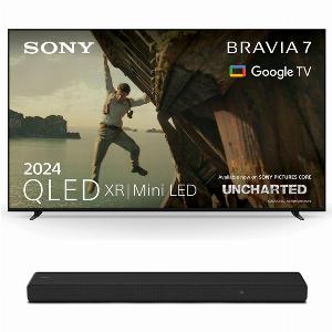 Sony K85XR70PU 85 Inch BRAVIA 7 4K QLED Mini LED Google TV and Sony HTA3000 31ch Dolby Atmos Soundbar Bundle