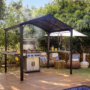 8 x 6 Palram Canopia Austin 2400 BBQ Shelter Gazebo  Black 284m x 18m
