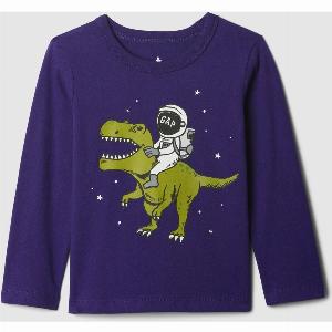 GAP  Tshirt a maniche lunghe in cotone con stampa  Blu navy Taglia 3Y9199