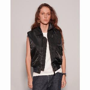 Light Weight Collared Bomber Gilet in Black  Size L