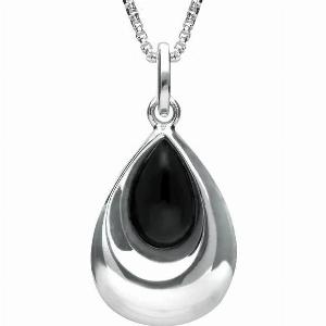 Enjoy 50 Discount on Sterling Silver Whitby Jet Teardrop Pendant Necklace