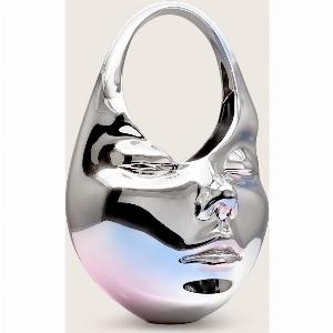 Lillian Crescent Top Handle Bag in Silver