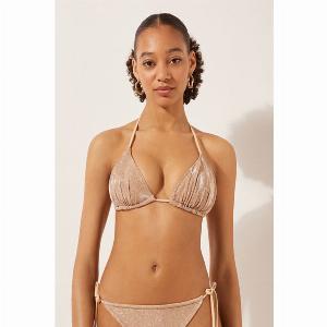 Maillot triangle métallisé Golden Glitter Femme Calzedonia Taille M 30