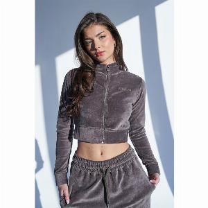 57 Discount on Kaiia Studio Velour Slim Fit ZipThrough Crop Jacket