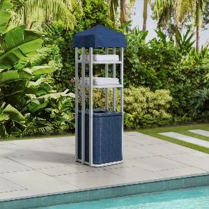 Get 30 Discount on SUNJOY Navy Aluminum Pool Valet Tower with Shelves