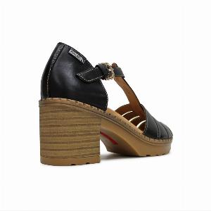 Pikolinos Canarias W8W1873 Leather Womens Heels Sandals  Black  SizeUK 885
