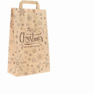 Sacchetto in carta natalizia Merry Christmas 220 x 110 x 360 mm 70 gm²