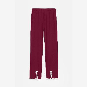 Enjoy 23 Discount on Enorsia Womens Burgundy Lace Hem Christmas Trousers Size 12 UK