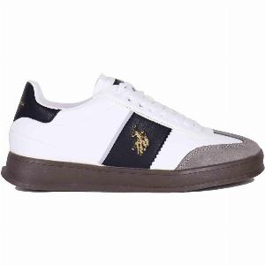 Sneakers bianche ecologiche da uomo in pelle sintetica