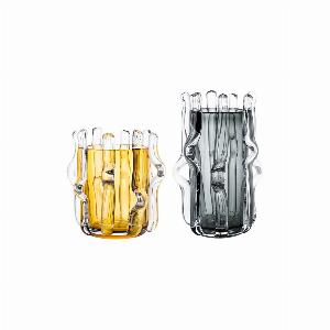 Aura Small Glass Vase  Amber  Clear