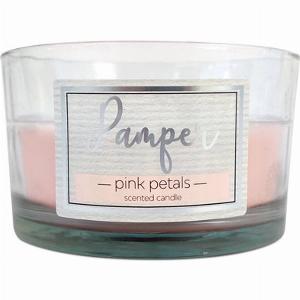 Pamper Pink Petals Scenter Glass Wax Candle 12oz