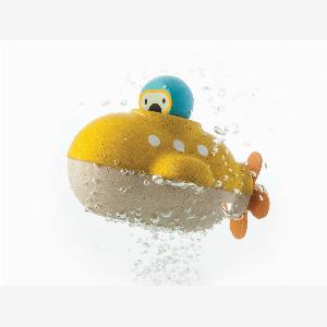 PlanToys Badewannenspielzeug UBoot aus recyceltem Kautschukholz Maße 98 x 124 x 6 cm