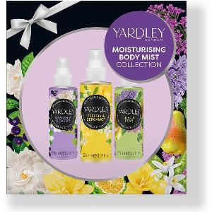 Yardley Moisturising Body Mist Collection Gift Set 50ml Gardenia  Cassis  50ml Freesia  Bergamot  50ml Lilac  Pear
